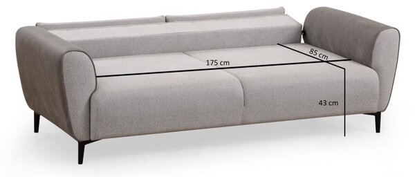 Hanah Home Trojmiestna rozkladacia pohovka Aren 215 cm sivá