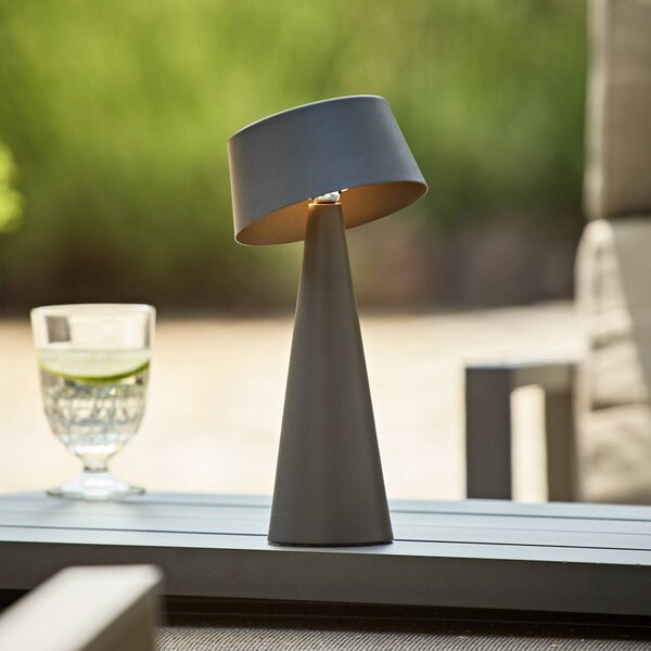 LED stolová lampa Solino, grafitová, solárna/USB, 26 cm IP44, Čierna, Obývacia izba / jedáleň, Hliník, Moderný