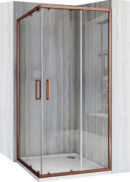 Sprchovací Kút Rea City 80X80 Brush Copper + Sprchová Vaa Savoy White