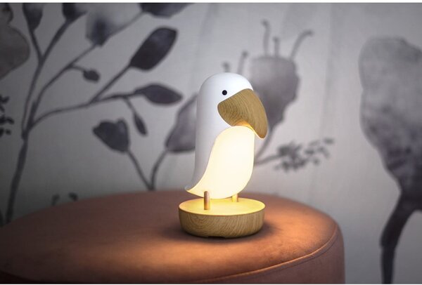 Bielo-hnedé LED detské nočné svetlo Toucan - Star Trading