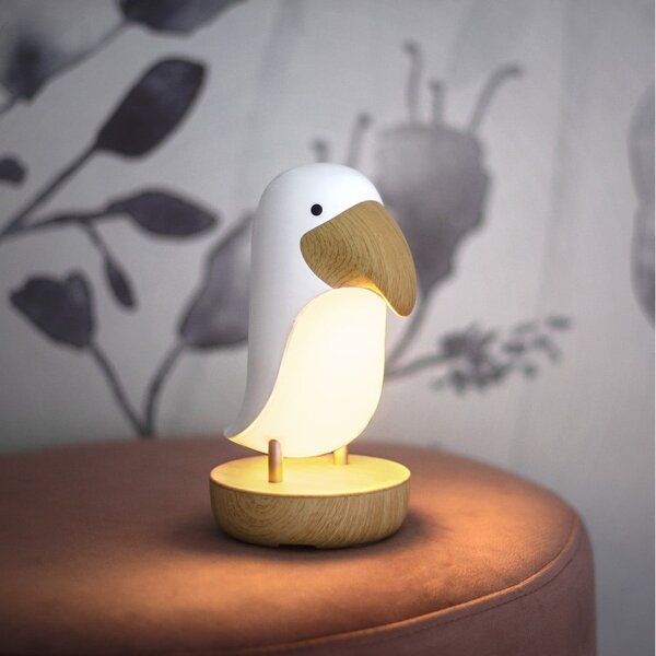 Bielo-hnedé LED detské nočné svetlo Toucan - Star Trading