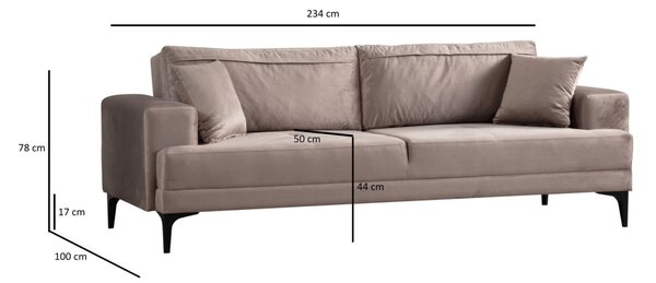 Hanah Home Trojmiestna rozkladacia pohovka Astana 234 cm béžová