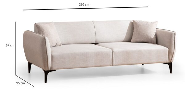 Hanah Home Trojmiestna rozkladacia pohovka Belissimo 220 cm biela