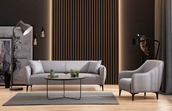 Hanah Home Trojmiestna rozkladacia pohovka Belissimo 220 cm sivá