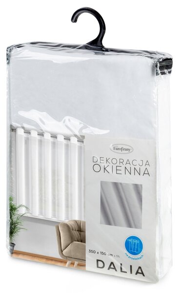 ZÁCLONA NA KRÚŽKOCH DALIA 350X150 CM BIELA
