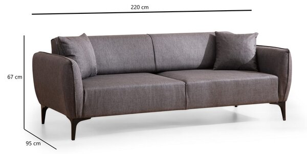 Hanah Home Trojmiestna rozkladacia pohovka Belissimo 220 cm tmavosivá
