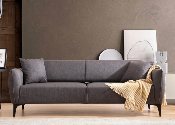 Hanah Home Trojmiestna rozkladacia pohovka Belissimo 220 cm tmavosivá