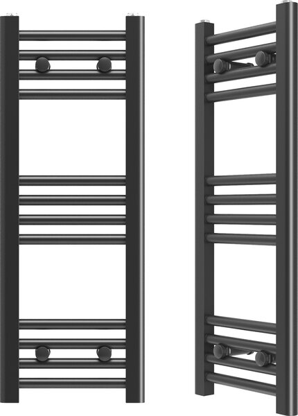 Granitan | Kúpeľňový radiátor Breno - 30x80 cm - čierny - moderný dizajn - ohrievač uterákov