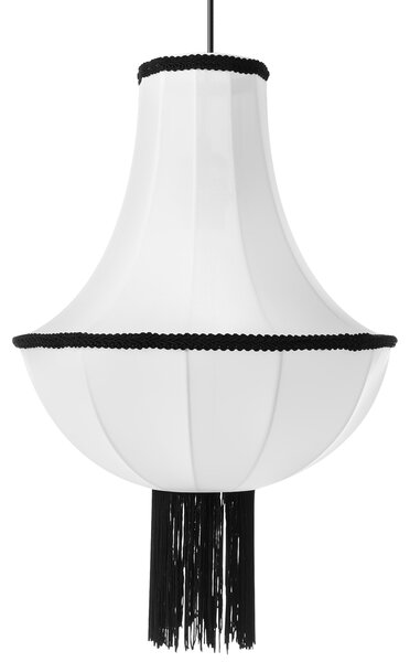 Závesná lampa biela čierna nylonové tienidlo ozdobné strapce osvetlenie vintage tradičný štýl obývacia izba