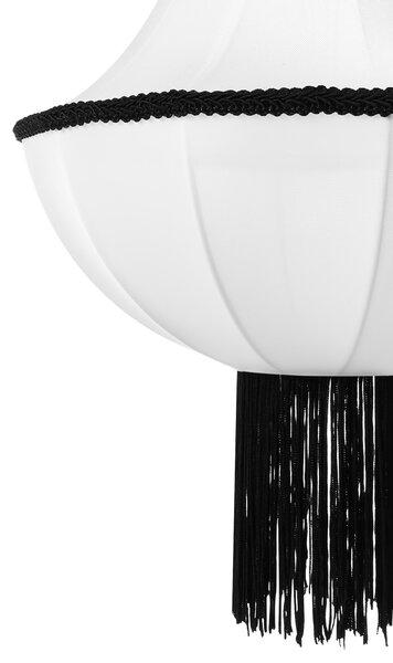 Závesná lampa biela čierna nylonové tienidlo ozdobné strapce osvetlenie vintage tradičný štýl obývacia izba