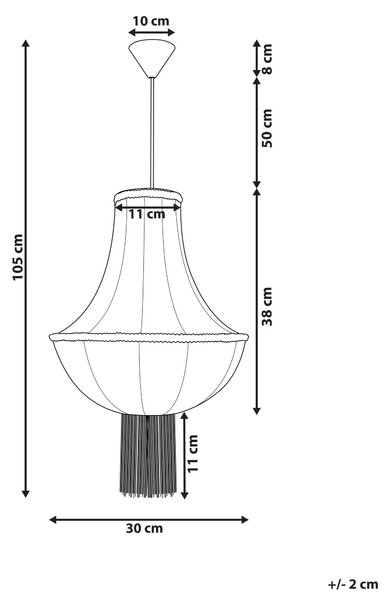 Závesná lampa biela čierna nylonové tienidlo ozdobné strapce osvetlenie vintage tradičný štýl obývacia izba