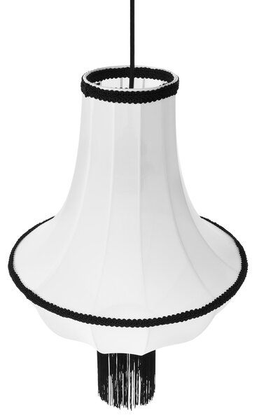 Závesná lampa biela čierna nylonové tienidlo ozdobné strapce osvetlenie vintage tradičný štýl obývacia izba