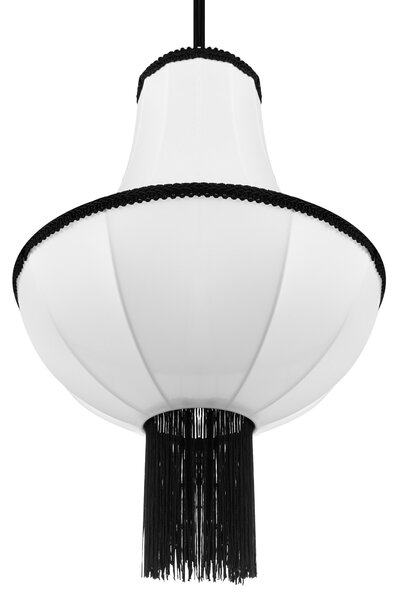 Závesná lampa biela čierna nylonové tienidlo ozdobné strapce osvetlenie vintage tradičný štýl obývacia izba