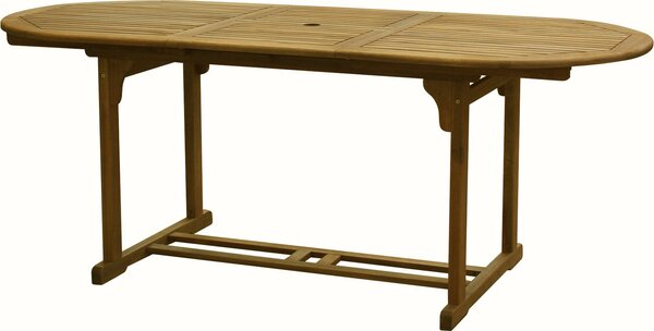 FIELDMANN FDZN 4004-T Záhradný stôl s prírodného dreva AKÁCIA, otvor pre slnečník, rozmery (v š h) 150/200x90x75 cm
