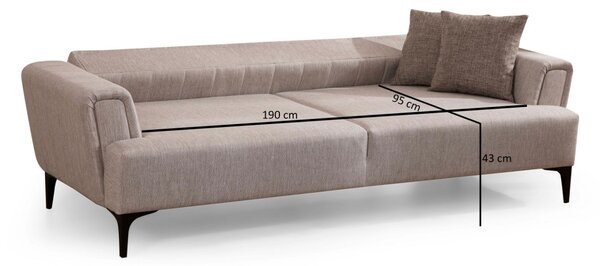 Hanah Home Trojmiestna rozkladacia pohovka Hamlet 230 cm béžová