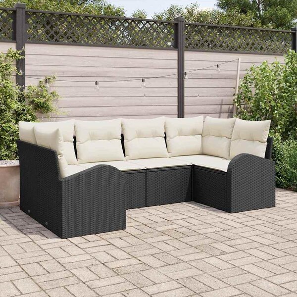 Maison Exclusive - Záhradný nábytok s vankúmi 6 ks ierny Poly Rattan