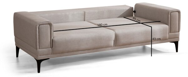Hanah Home Trojmiestna rozkladacia pohovka Horizon 230 cm ecru