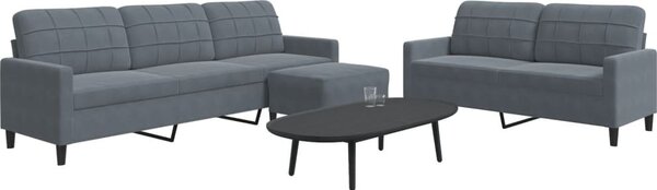 Maison Exclusive – 3-dielna sedacia súprava s vankúšmi, tmavošedý zamat