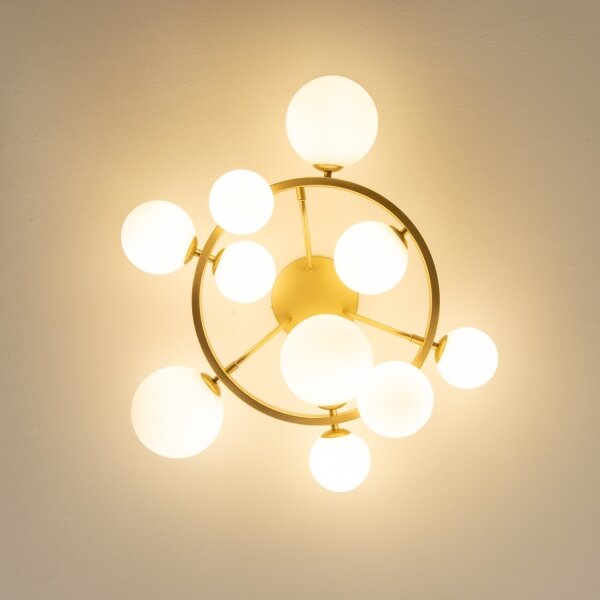 Brilagi - LED Prisadený luster MILLA 10xG9/3W/230V zlatá/biela