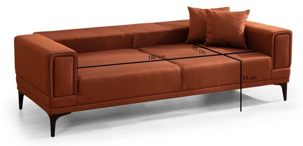 Hanah Home Trojmiestna rozkladacia pohovka Horizon 230 cm tehlovo oranžová