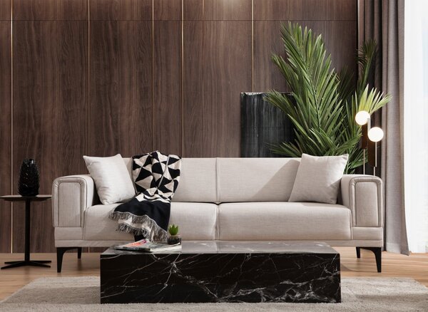 Hanah Home Trojmiestna rozkladacia pohovka Horizon 230 cm ecru
