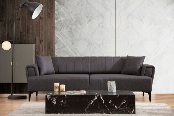 Hanah Home Trojmiestna rozkladacia pohovka Hamlet 230 cm tmavosivá
