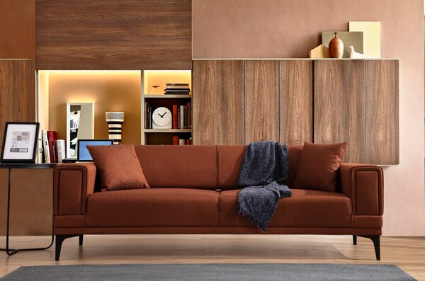 Hanah Home Trojmiestna rozkladacia pohovka Horizon 230 cm tehlovo oranžová