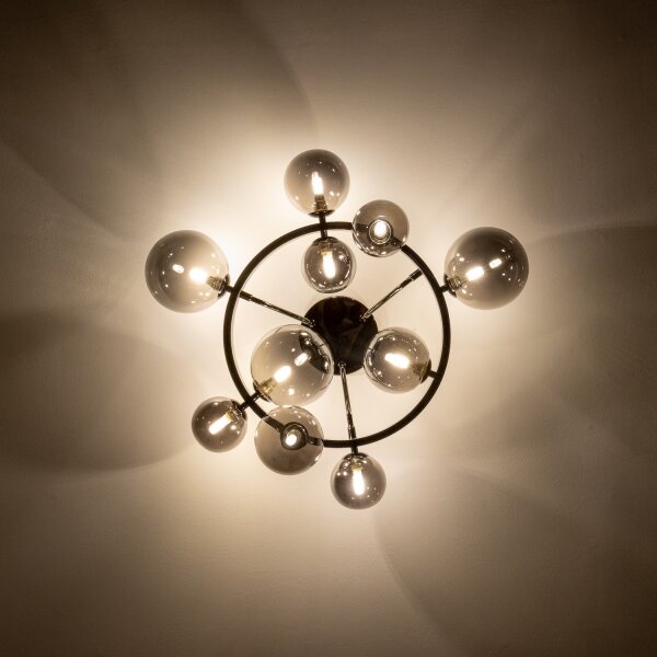 Brilagi - LED Prisadený luster MILLA 10xG9/3W/230V čierny chróm/dymová