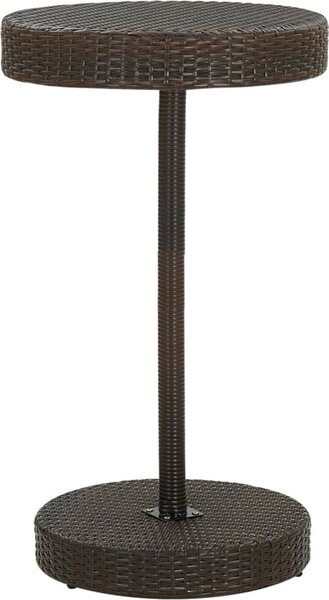 Maison Exclusive - Záhradný stôl hnedý 60,5x106 cm Poly Rattan