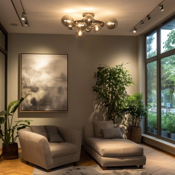 Brilagi - LED Prisadený luster MILLA 10xG9/3W/230V čierny chróm/dymová