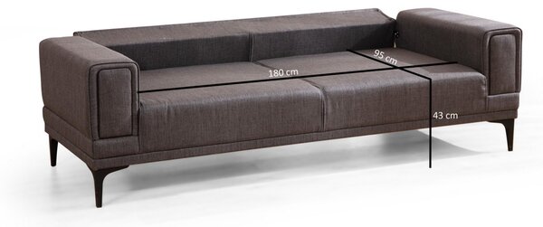 Hanah Home Trojmiestna rozkladacia pohovka Horizon 230 cm tmavosivá