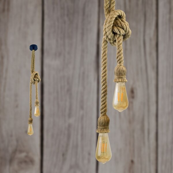 LED Luster na lanku ROPE 2xE27/10W/230V