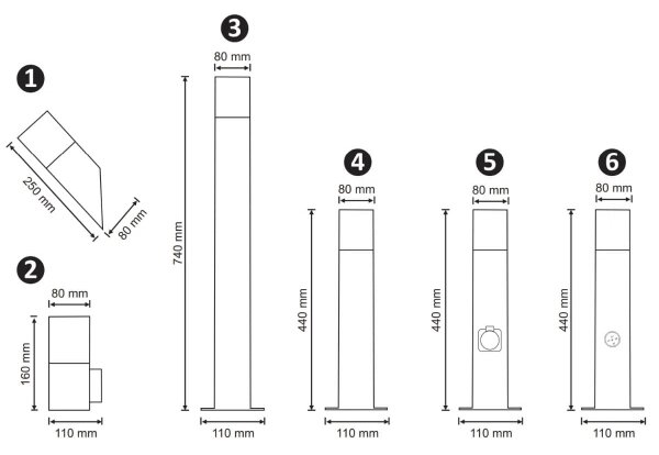 Vonkajšia lampa so zásuvkou NEW YORK 1xE27/12W/230V IP44