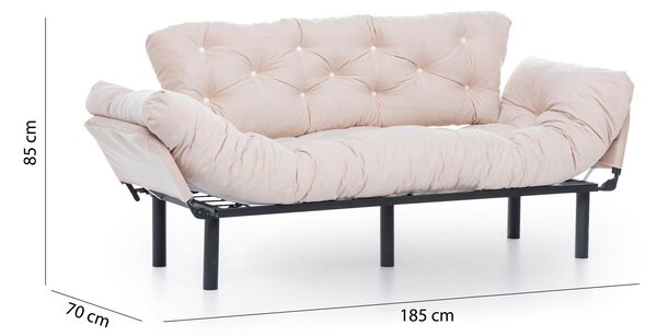 Hanah Home Trojmiestna rozkladacia pohovka Nitta 185 cm krémová