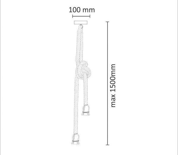 Luster na lanku ROPE 2xE27/12W/230V