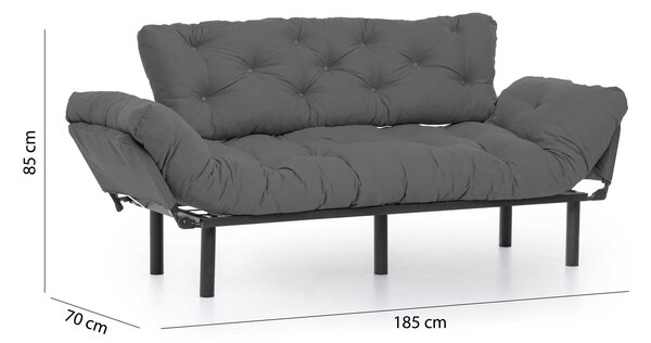 Hanah Home Trojmiestna rozkladacia pohovka Nitta 185 cm sivá