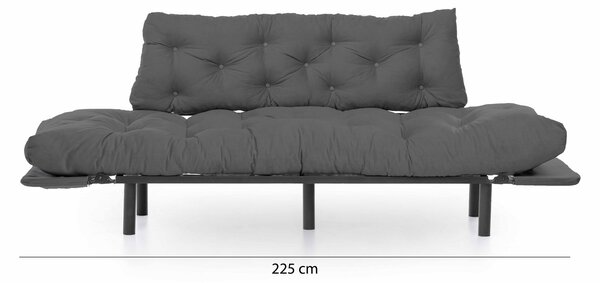 Hanah Home Trojmiestna rozkladacia pohovka Nitta 185 cm sivá