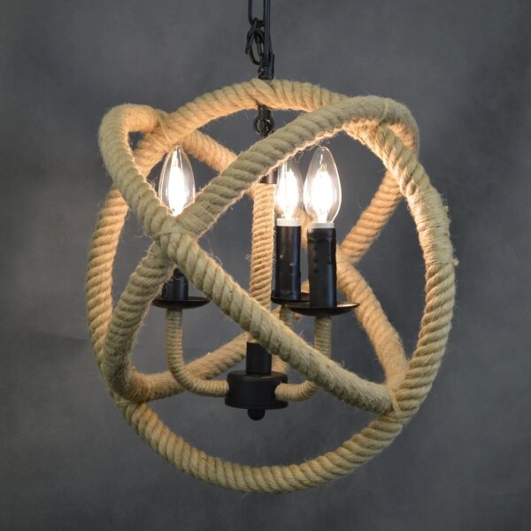 Luster na reťazi ROPE GLOBO 3xE14/10W/230V