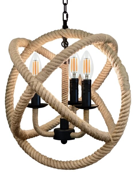 Luster na reťazi ROPE GLOBO 3xE14/10W/230V