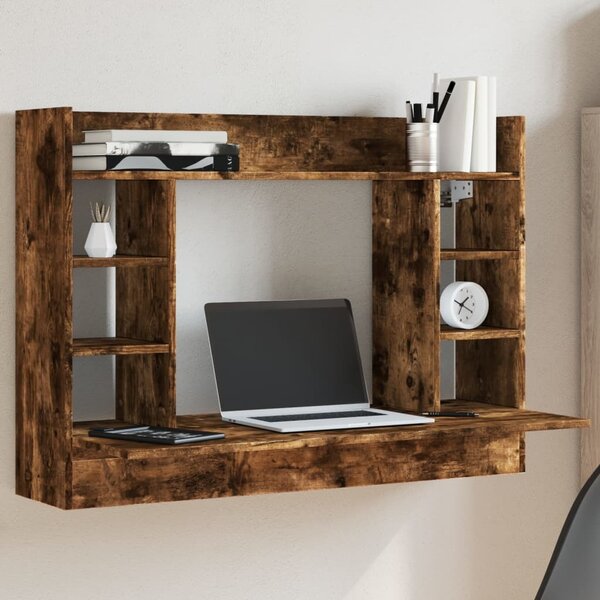 Maison Exclusive - Nástenný písací stôl z dymového dubu 105x48x75 cm Drevený materiál