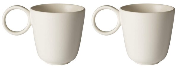 Bolia Hrnček s uchom Edge Mug w. Handle 2ks, ecru stoneware