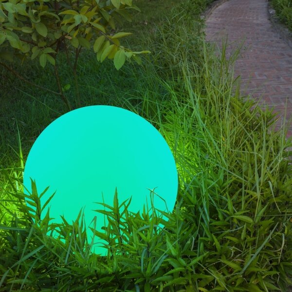 LED RGBW Solárna lampa BALL LED/3,7V 1500 mAh pr. 40 cm IP65 + diaľkové ovládanie