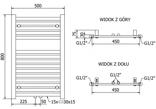 Mexen Hades, elektrické vykurovacie teleso 800 x 500 mm, 300 W, chrómová, W104-0800-500-2300-01
