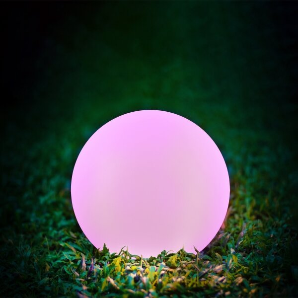 LED RGBW Solárna lampa BALL LED/3,7V 1500 mAh pr. 40 cm IP65 + diaľkové ovládanie