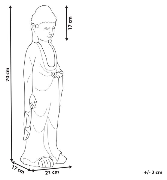 Dekoratívna figúrka sivá MgO 70 cm soška Budha doplnky moderný štýl záhrada obývacia izba
