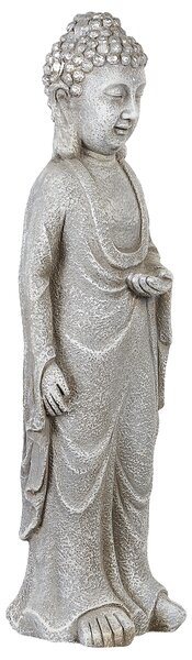 Dekoratívna figúrka sivá MgO 70 cm soška Budha doplnky moderný štýl záhrada obývacia izba