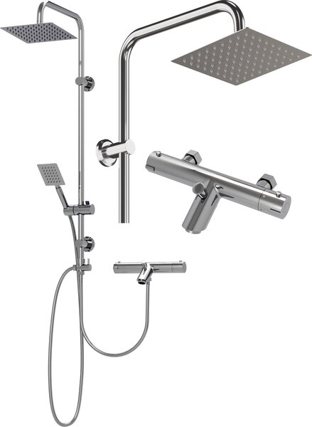 Granitan | Sprchový set Toba - Termostat - Chróm - Minimalistický dizajn - Vysoká kvalita