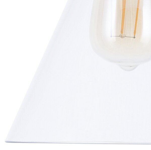 Závesná lampa priehľadná sklenená mosadzná kovové industriálne stropné svietidlo