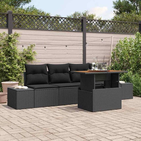 Maison Exclusive - Záhradný nábytok s úloným priestorom 5 ks ierny Poly Rattan