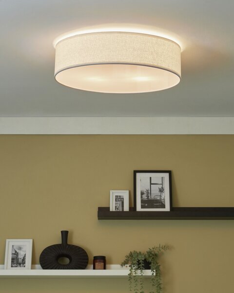 Stropná lampa biela okrúhla ø 60 cm stropné boho svietidlo moderná obývačka spálňa